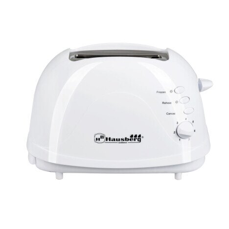 Prajitor de paine Hausberg HB-170A, 700 W, 2 felii, sistem anti-alunecare, Alb